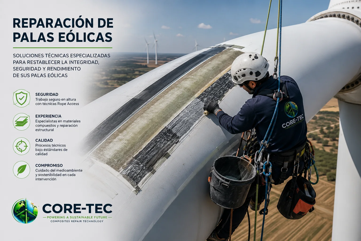 Reparación de pala eólica